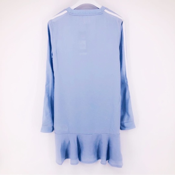 Adidas maya blue long sleeve ruffle short dress size xs - Picture 2 of 2